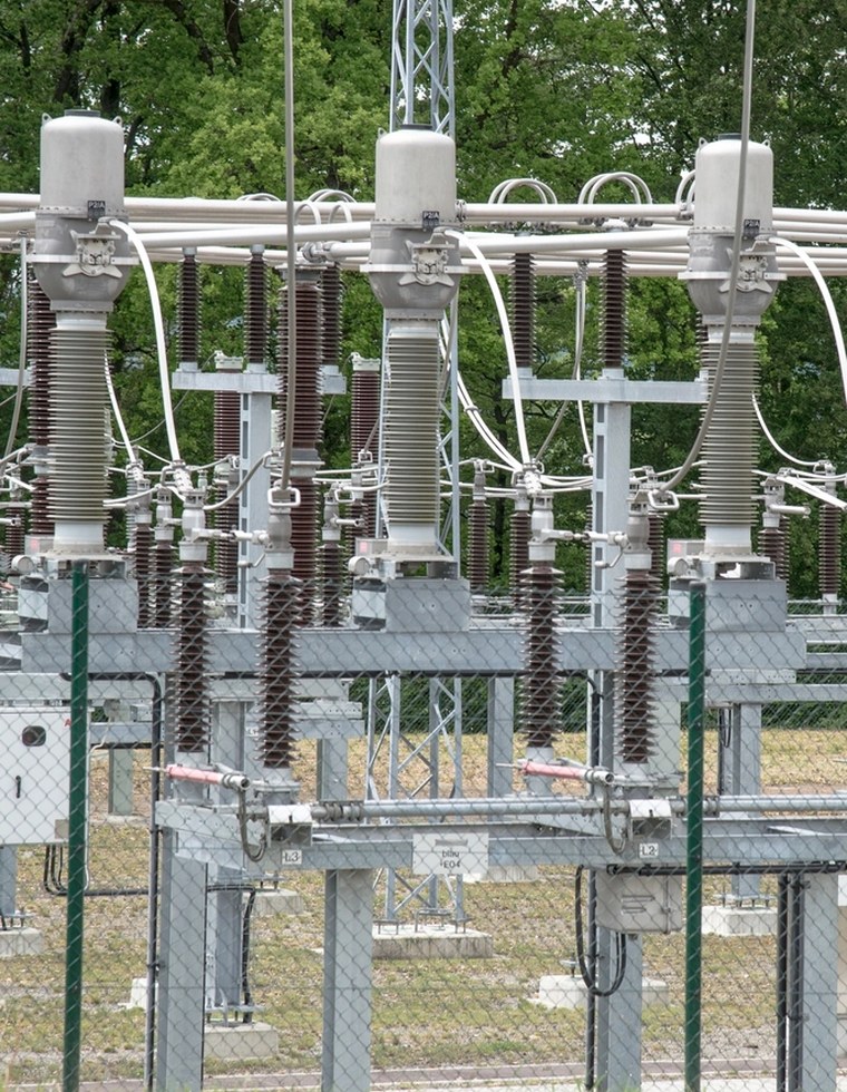 Real photograph of electrical substation equipment